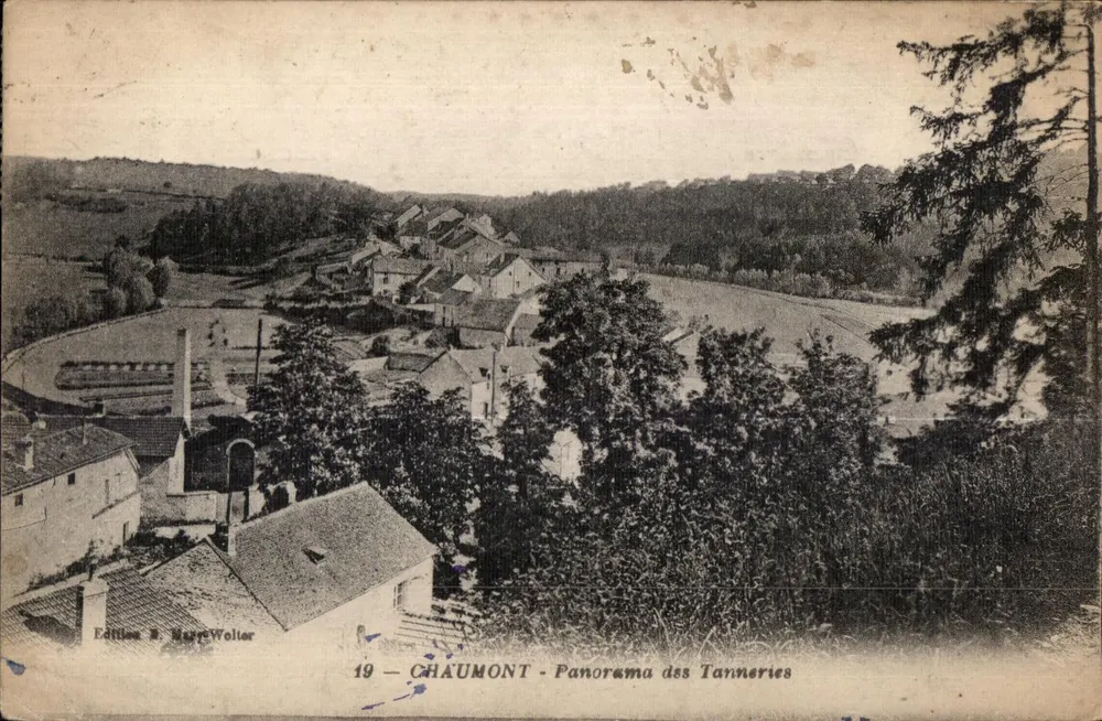 Chaumont — Panorama van de Tanneries — Uitgave R. Mare-Woller, n°19 - Voorkant
