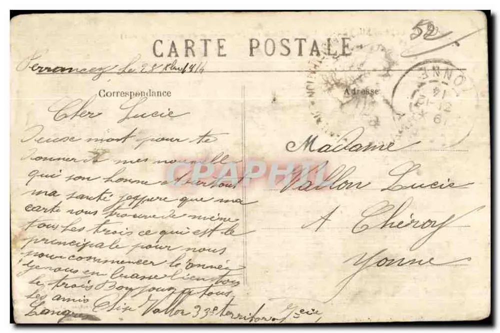 Langres — Ansicht vom Auges (Höhe: 475 m über dem Meeresspiegel) — Veyssière, phot. - Rückseite