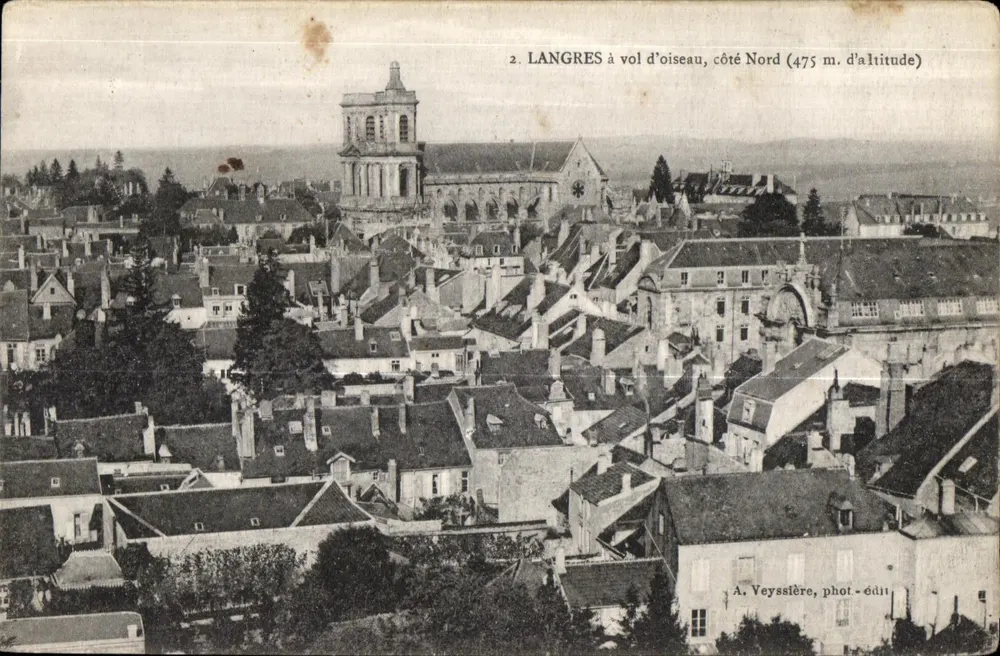 Langres von oben, nördliche Seite (475 m. Höhe) — A. Veyssière, Foto-Verleger - Vorderseite