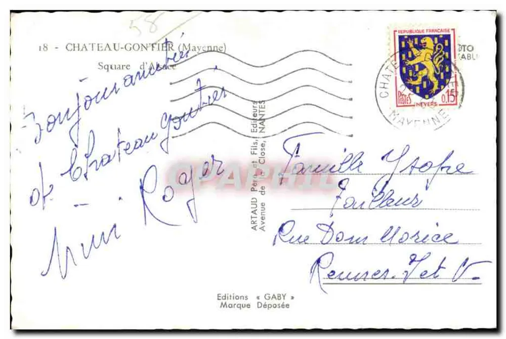 Jardim do Square d'Ancey em Château-Gaillard — Edições Gaby, n°18 - Verso
