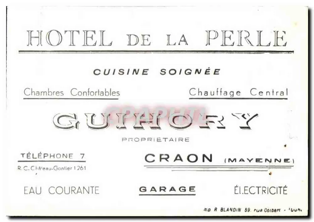 Hotel de la Perle — Craon (Mayenne) — Eigentümer Guihory - Vorderseite