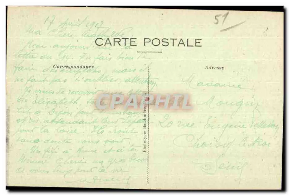 Wargemoulin (Marne) — Allgemeiner Blick während des Ersten Weltkriegs 1914-16 — Phot-Express, Paris 975 - Rückseite