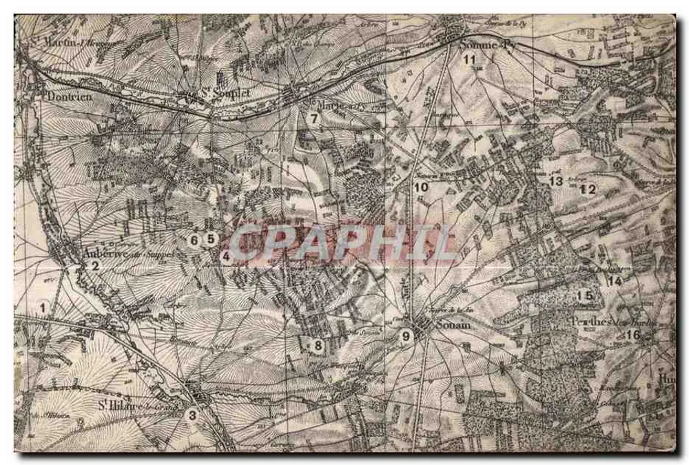 Topografische Karte der Region Saint-Hilaire-sur-Somme — Phototypie Renaime, Reims - Vorderseite