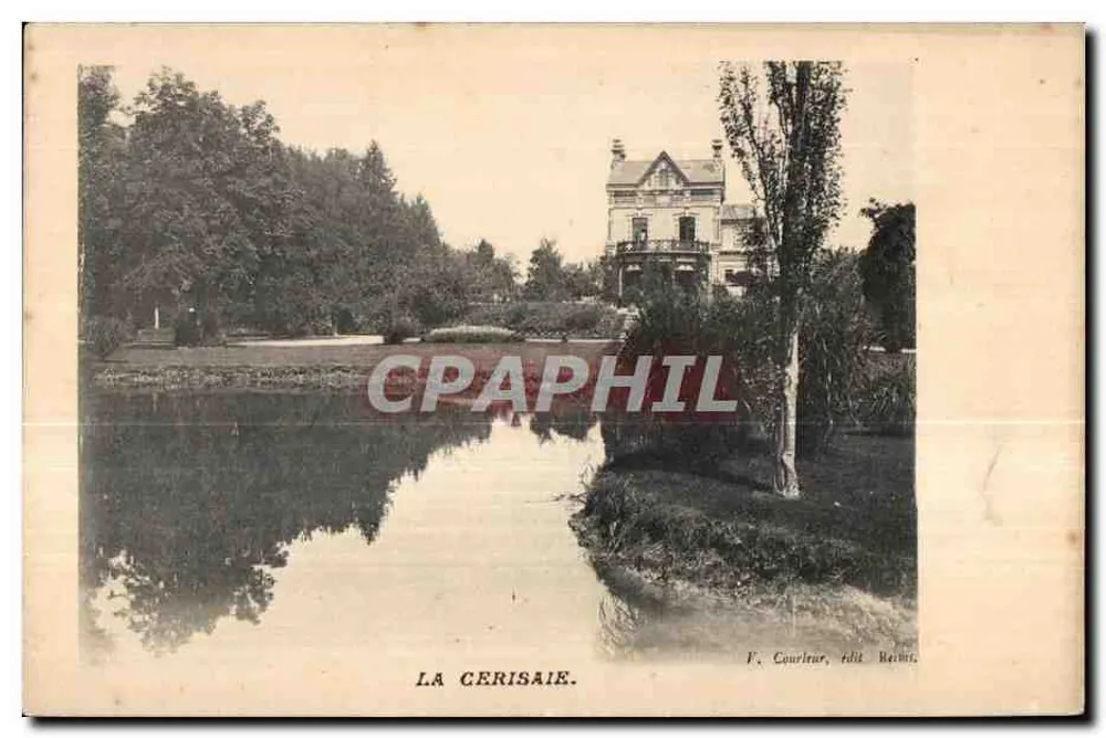 La Cerisaie — Vista do castelo e do lago — F. Courleur, editor Reims - Frente