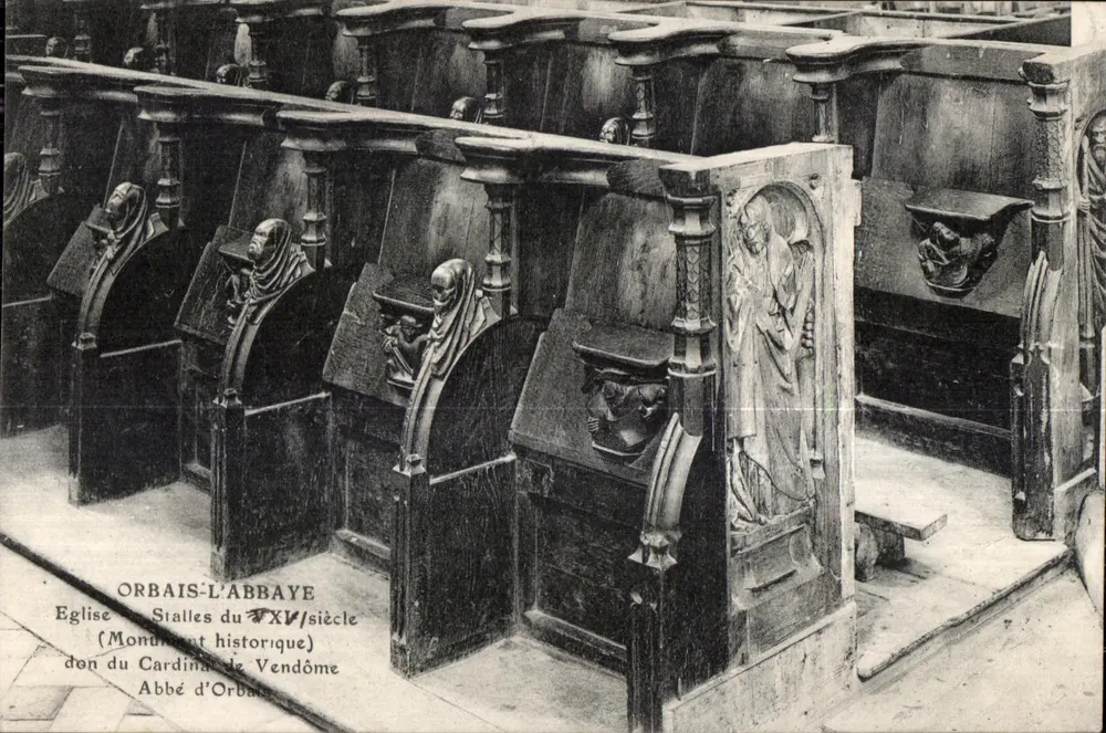 Orbais-l'Abbaye — Igreja, bancos do século XVII (Monumento histórico) — doação do Cardeal de Vendôme, Abade de Orbais - Frente