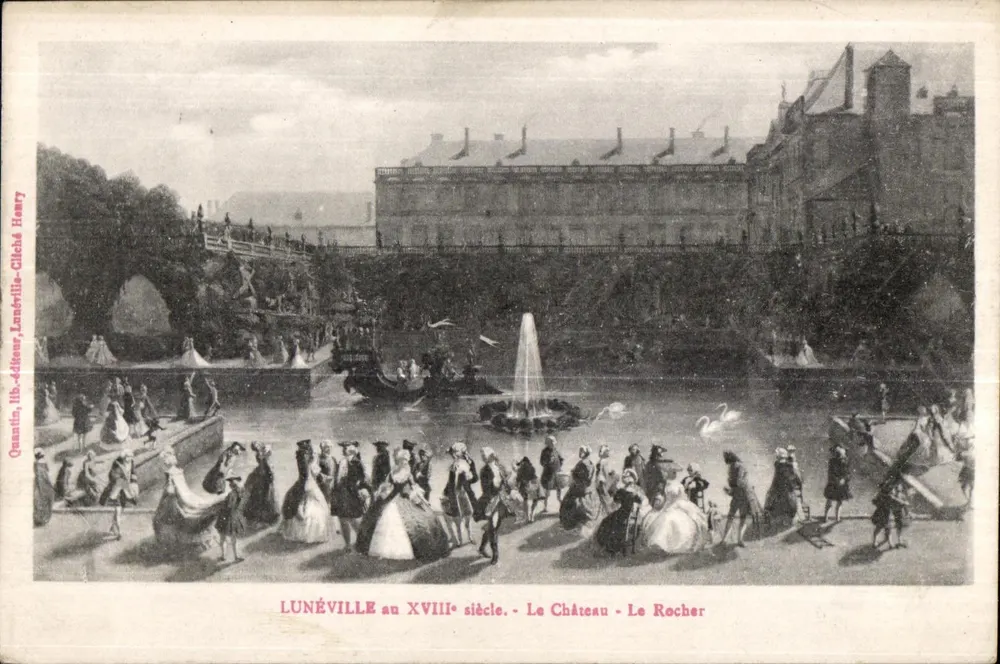 Lunéville im 18. Jahrhundert — Das Schloss — Der Felsen — Quantin, Lib. Verlag, Lunéville — Cliché Henry - Vorderseite