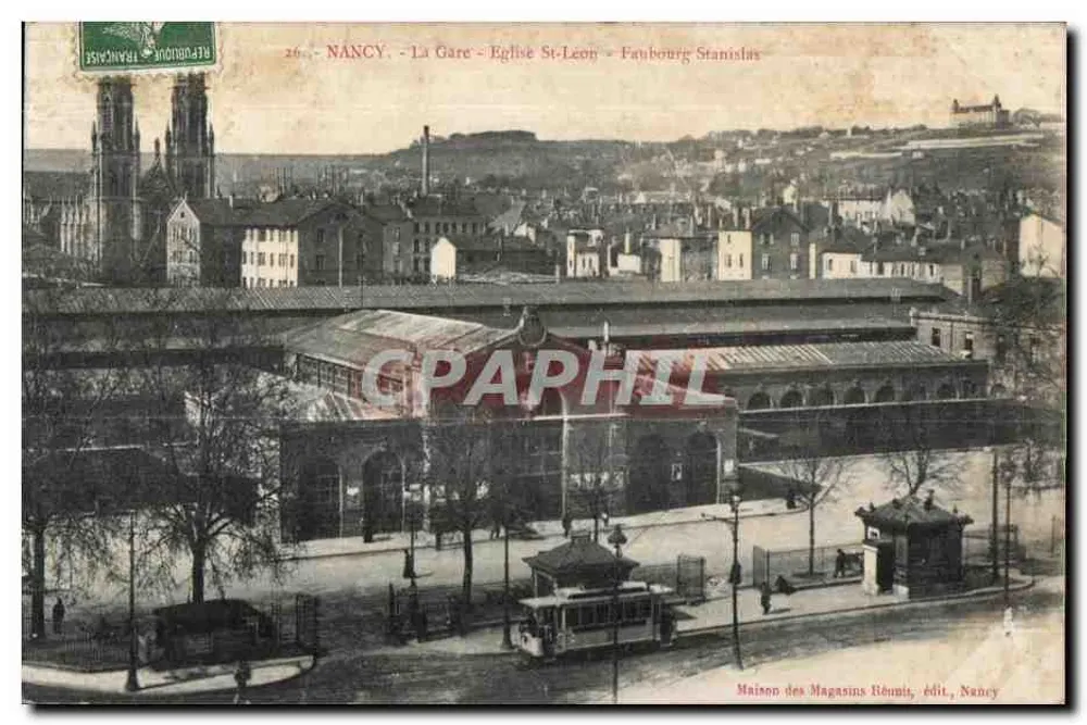 NANCY - Die Station - Kirche St-Léon - Faubourg Stanislas — Maison des Magasins Réunis, Verlag, Nancy - Vorderseite