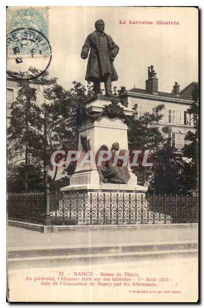 NANCY — Statue von Thiers — Illustrierte Lothringen - Vorderseite
