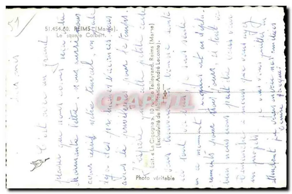 Plac Colbert — Reims (Marne) — La Cigogne - Rewers