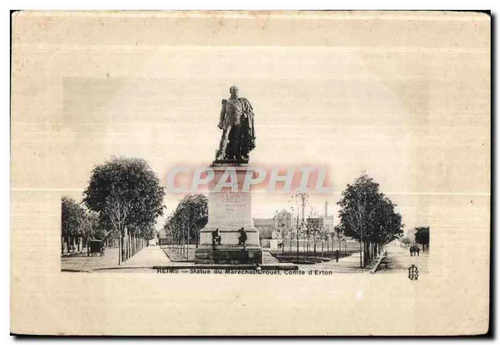 Reims — Estátua do Maréschal Drouet, Conde d'Erlon - Frente