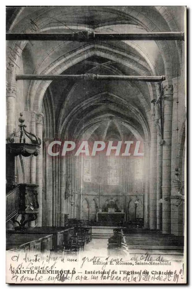 Sainte-Ménéhould — Innenansicht der Schlosskirche — Edition E. Moisson - Vorderseite