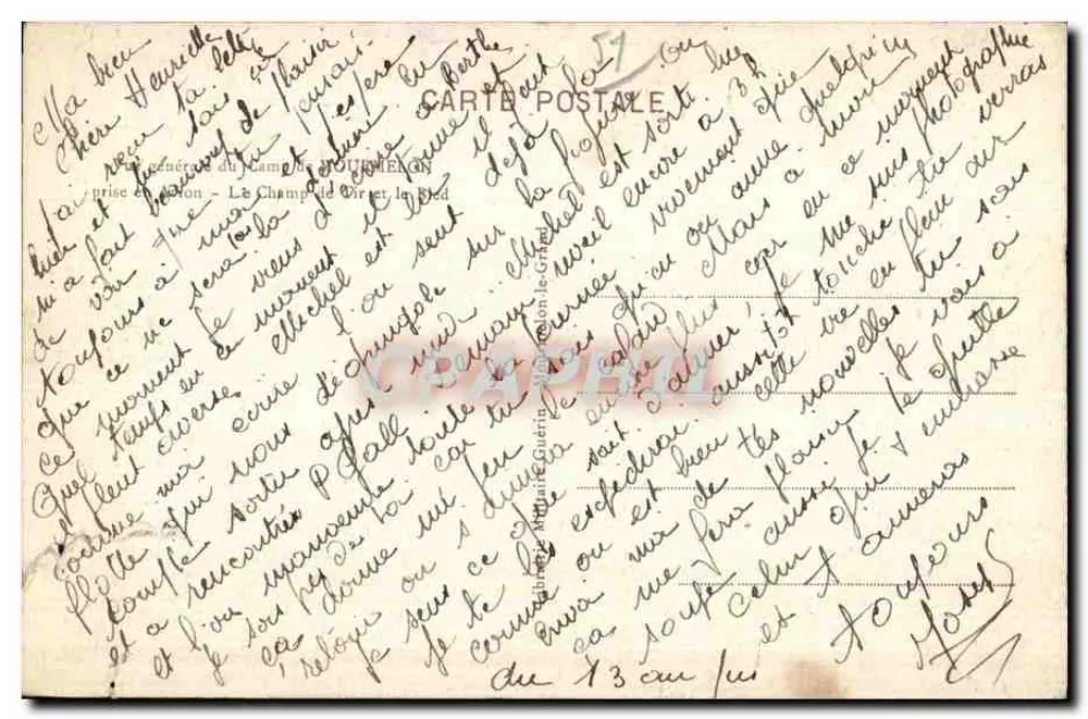 Champ de Cuirat — vue aérienne du camp de la Guerre — éditeur JOURNEMON - Reverso