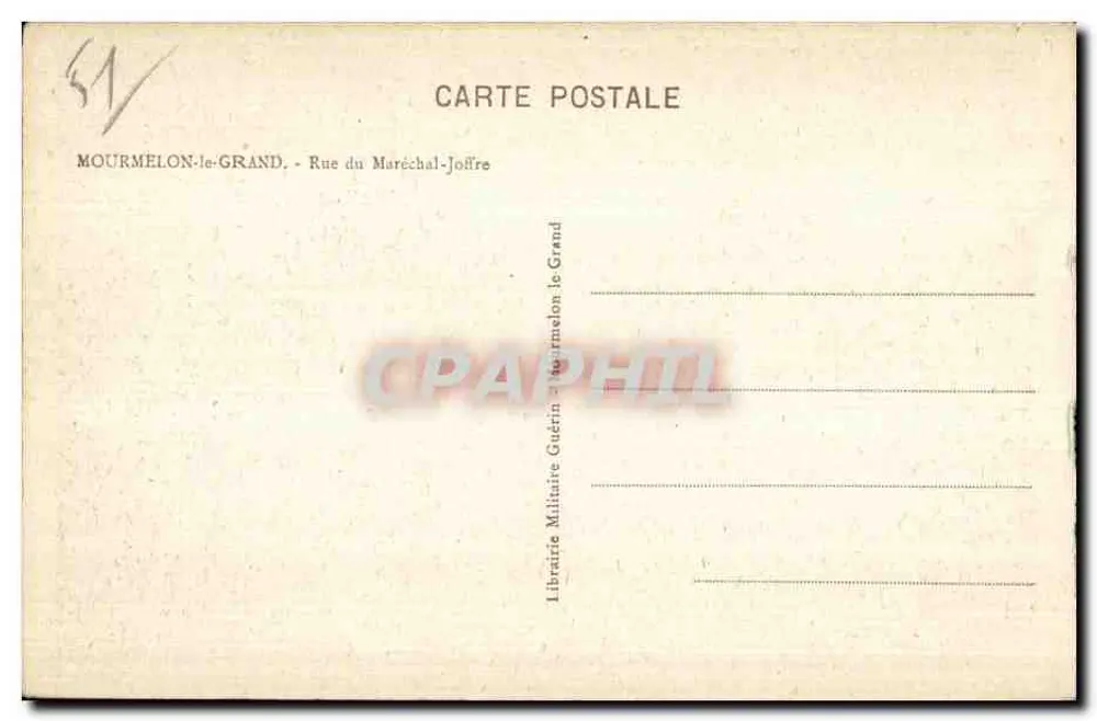 Mourmelon-le-Grand — Rue du Maréchal-Joffre — Librairie Militaire Guérin - Verso