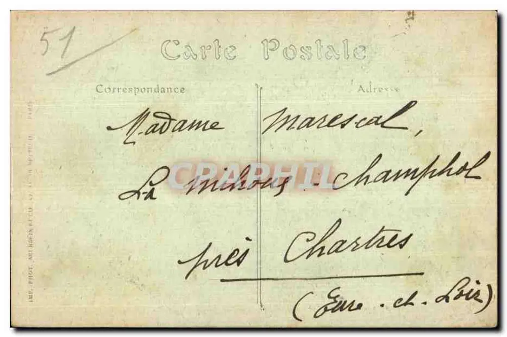 Chalons-sur-Marne — Ansicht des Theaters und der Kirche Notre-Dame — ND Phot. - Rückseite