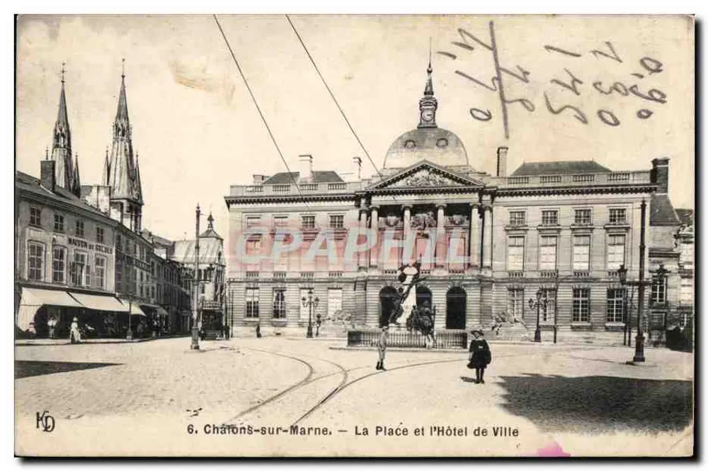 Châlons-sur-Marne — Die Place und das Rathaus — KD - Vorderseite