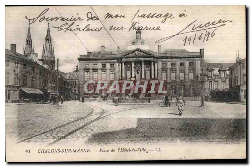 Chalons-sur-Marne — Place de l'Hôtel-de-Ville — LL n°41 - Vorderseite