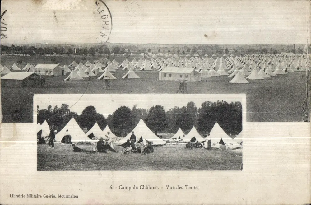 Camp von Châlons - Ansicht der Zelte — Librairie Militaire Guérin, Mourmelon - Vorderseite