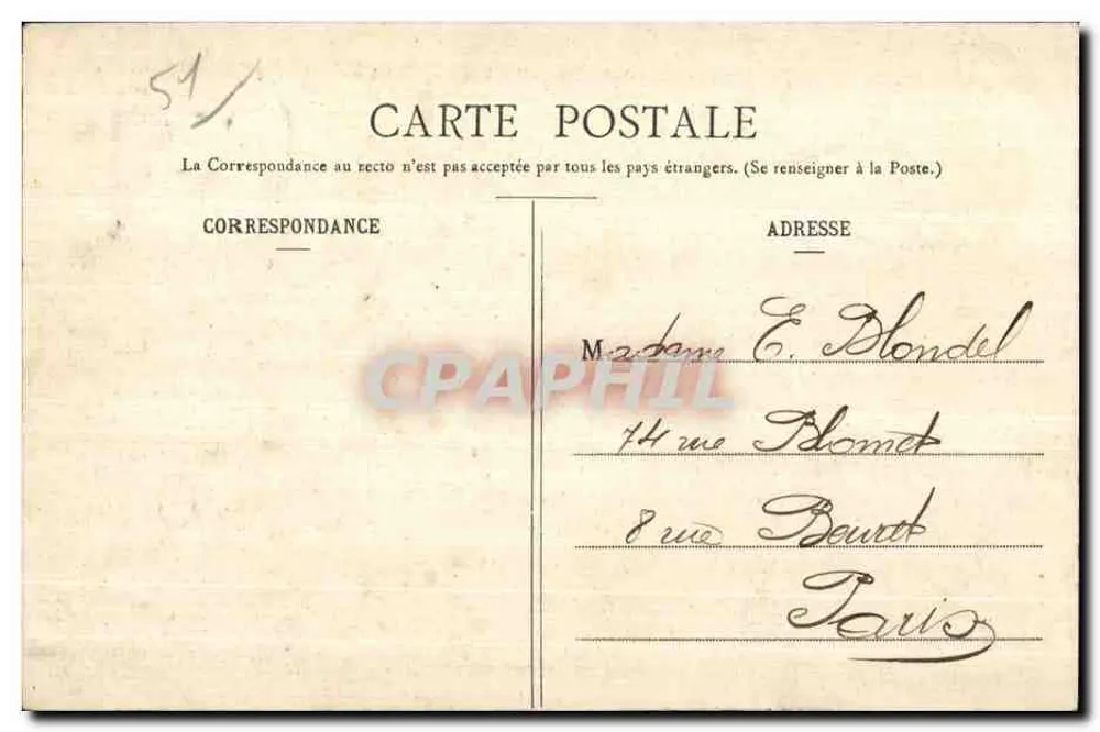 Lager von Châlons — Eine 120-Long-Batterie — Militärbuchhandlung Guérin, Mourmelon - Rückseite