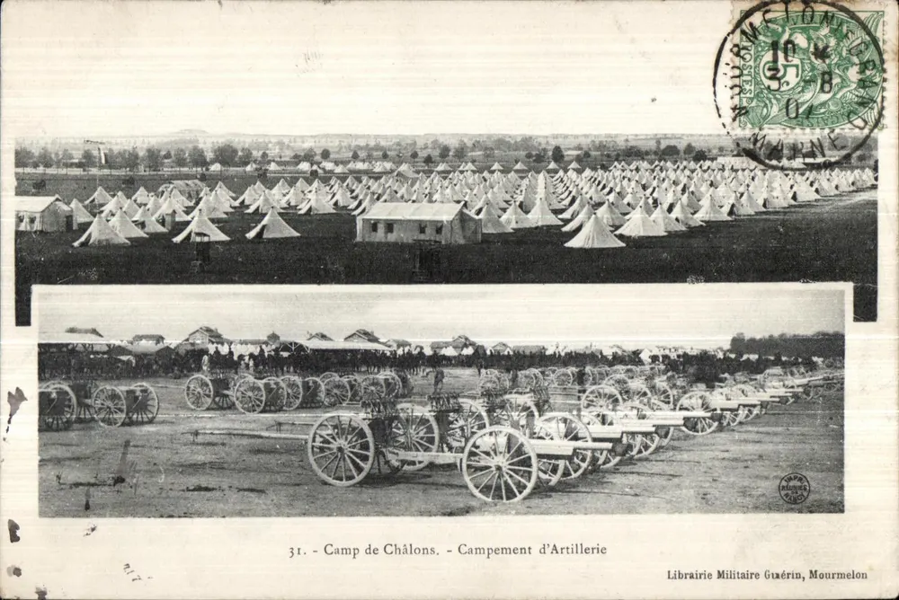 Camp de Châlons - Artillerie-Lager — Librairie Militaire Guérin, Mourmelon - Vorderseite