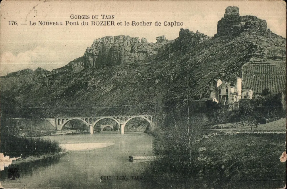 Tarnschlucht — Der neue Rozier-Brücke und der Capluc-Felsen — Edit. Rey, Tabal - Vorderseite