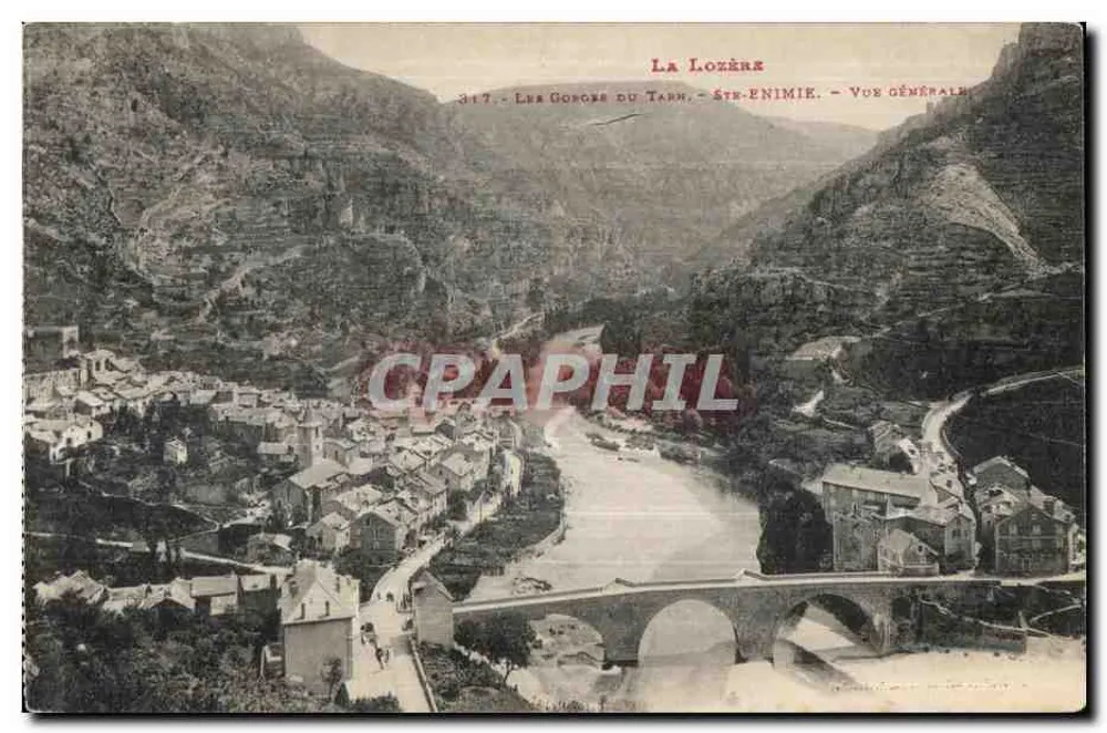 Die Gorges du Tarn — St-Enimie — Allgemeine Ansicht — Die Lozère - Vorderseite