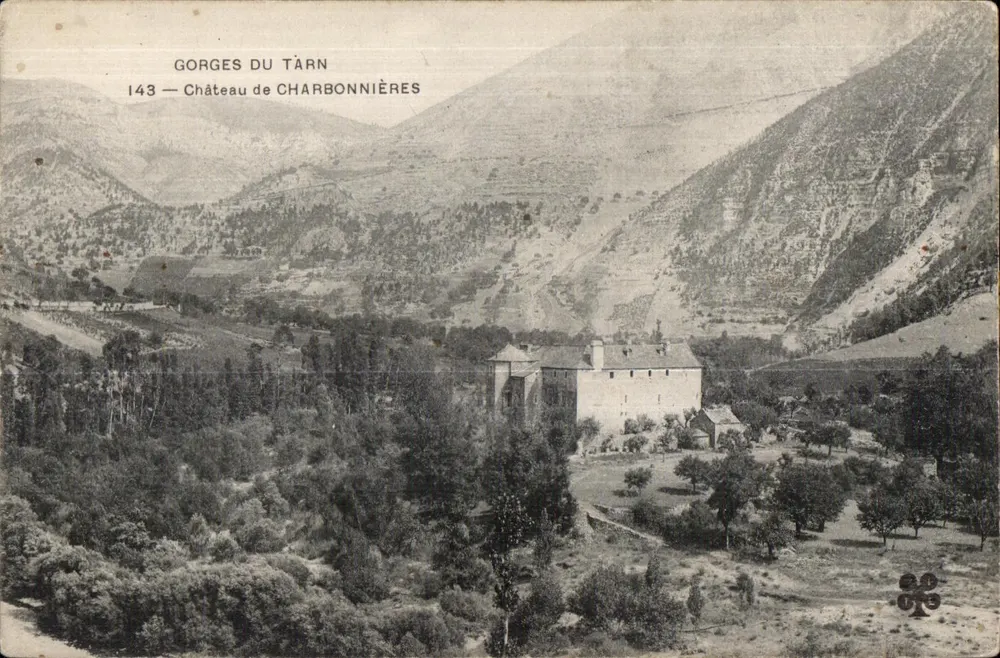 Gorges del Tarn — Castillo de Charbonnières — editor desconocido, n° 143 - Anverso
