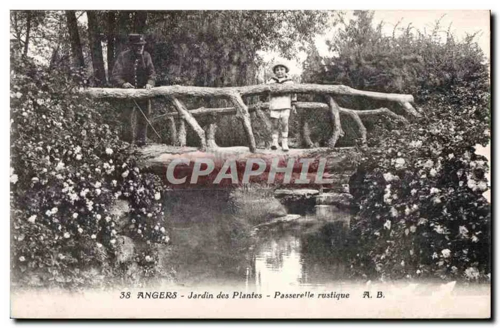 Angers - Jardin des Plantes - rustikale Brücke — A. B. - Vorderseite