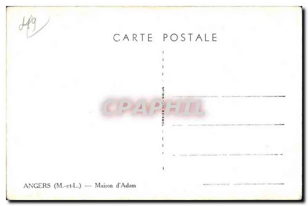 Angers (M.-et-L.) — Casa de Adam — editor Combière & Cie - Verso