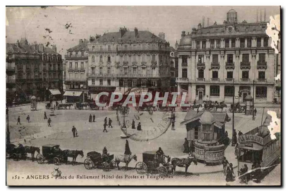 Angers — Place du Ralliement, Post- und Telegraphenamt — Éditeur LA SAYDIERE, n° 152 - Vorderseite