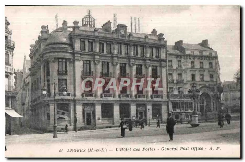 Angers (M.-et-L.) — O Hotel das Correios - General Post Office — A. P. - Frente