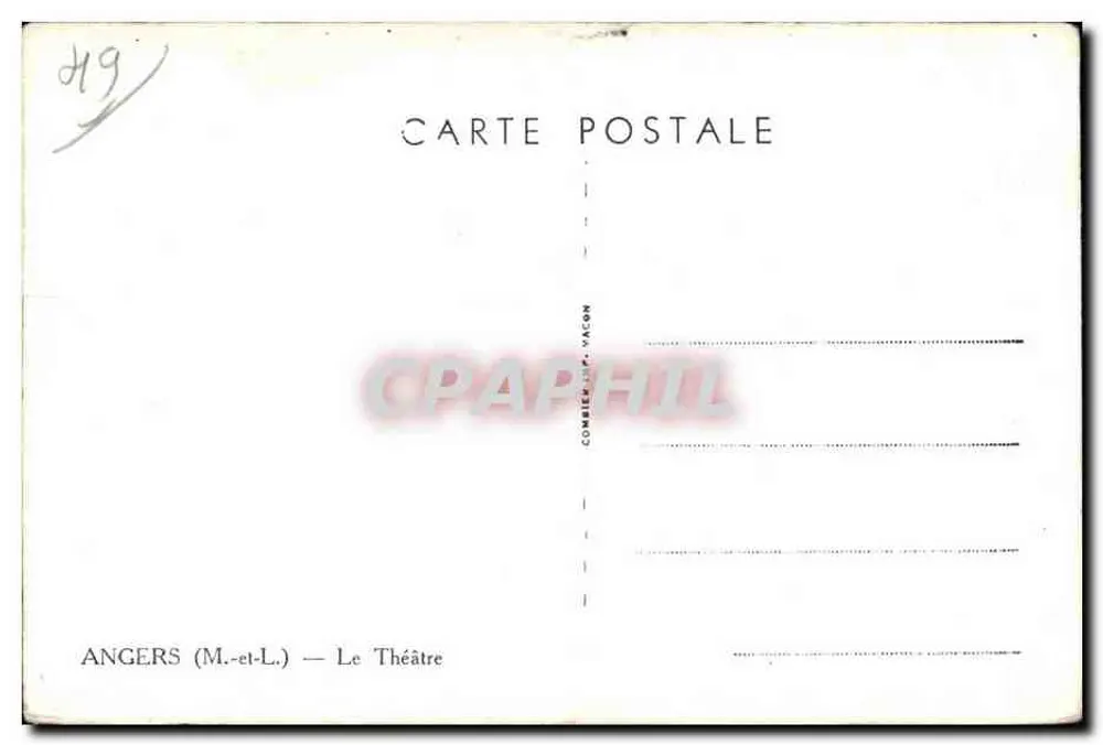 Angers — O Teatro — Combier & Vacon - Verso