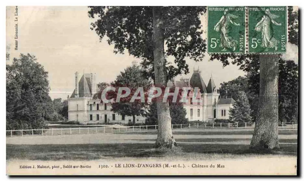 Le Lion-d'Angers (M.-et-L.) — Schloss Mas — Edition J. Malicot, Foto Sahlé-sur-Sarthe - Vorderseite