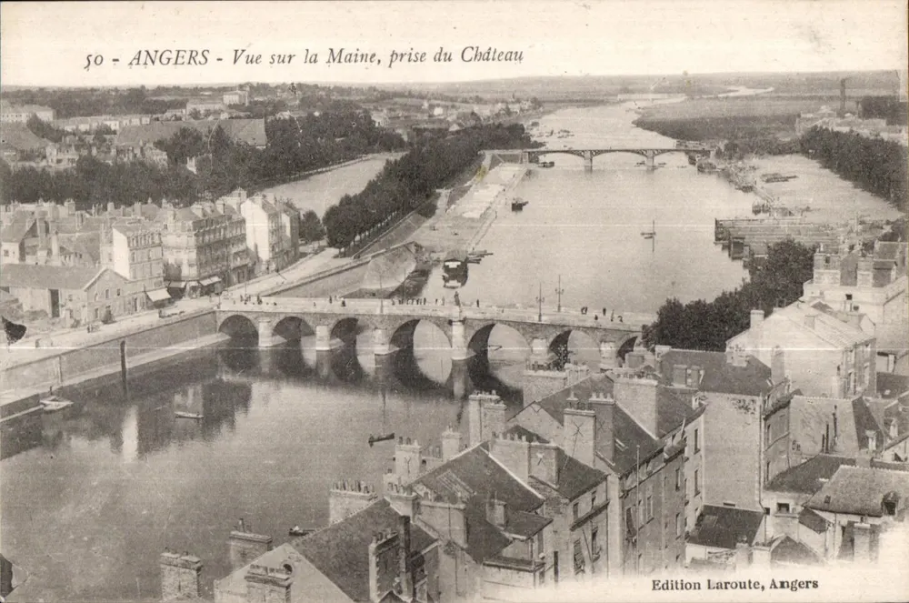 Angers - Blick über die Maine, vom Schloss aus — Edition Laroute, Angers, n°50 - Vorderseite