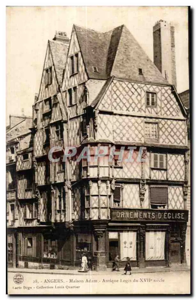 Angers - Maison Adam - Antikes Logis des 17. Jahrhunderts — Carte Dégo, Sammlung Louis Quartier - Vorderseite