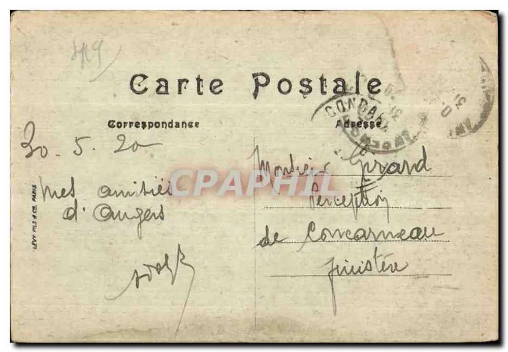 Angers — Place du Ralliement und Hotel des Postes — LL. n°34 - Rückseite