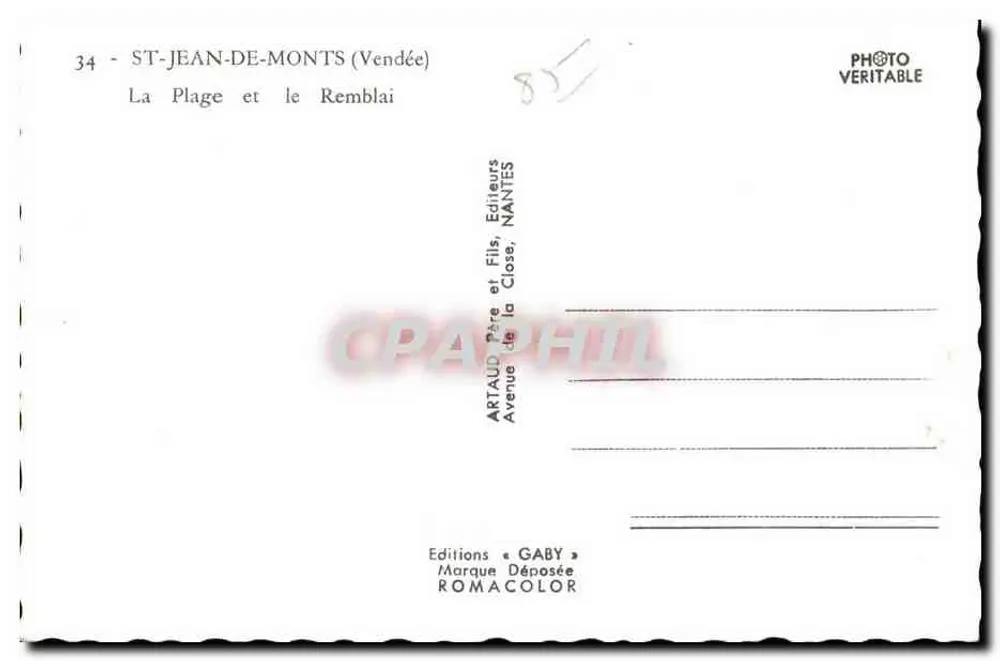 St-Jean-de-Monts (Vendée) — Die Strände und der Damm — Éditions Gaby - Rückseite