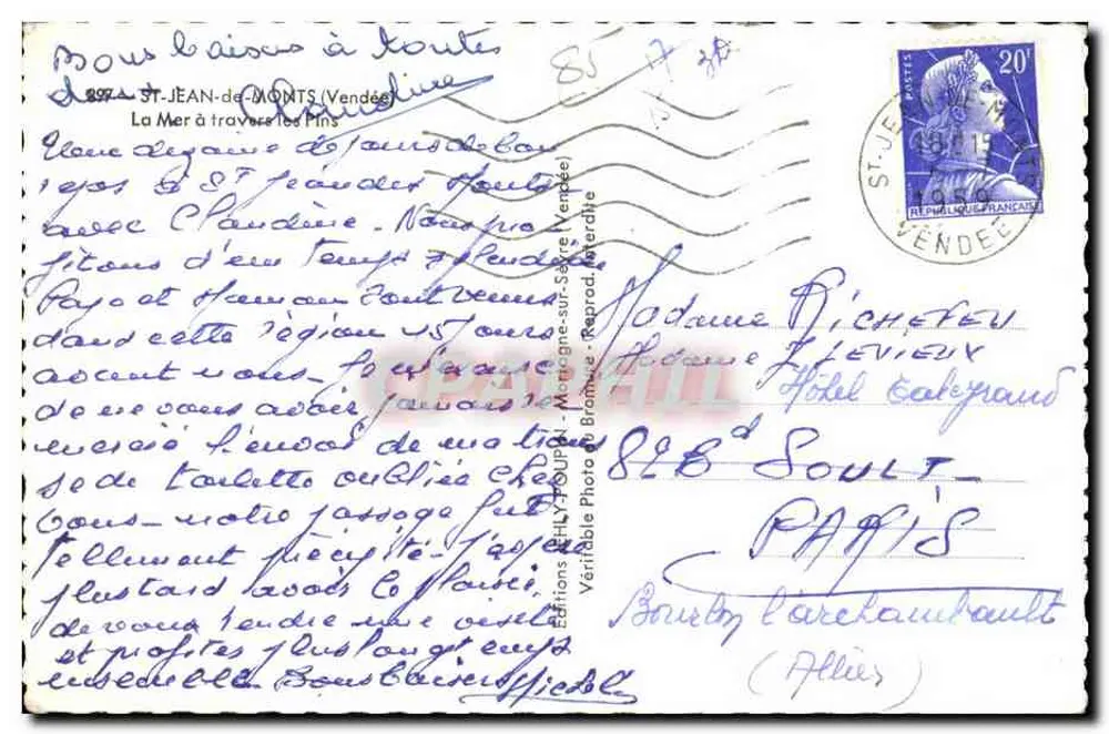 Die See durch die Kiefern — Saint-Jean-de-Monts (Vendée) — JELY - Rückseite