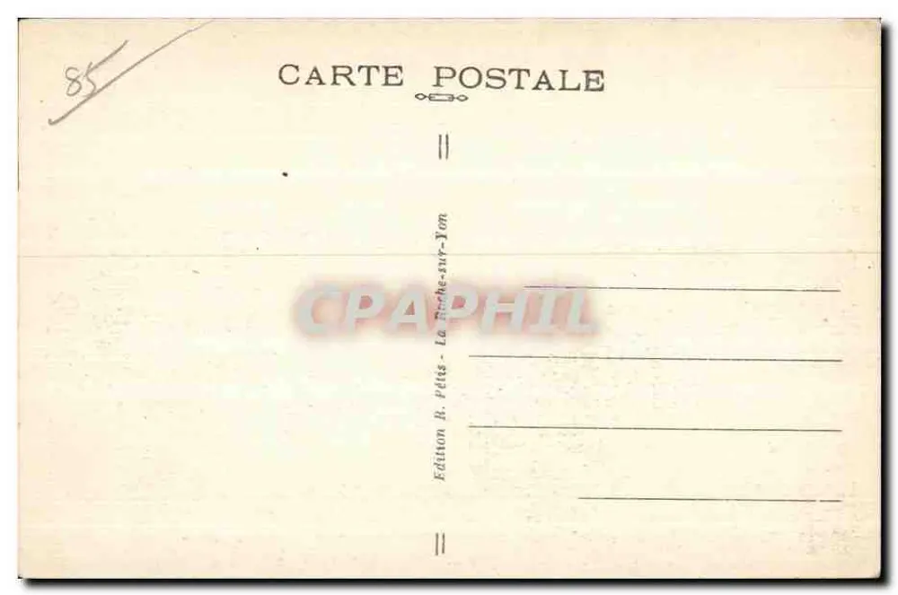 Talmont (Vendée) — As ruínas do Castelo — Edição R. Pétits - La Riche-sur-Ton - Verso