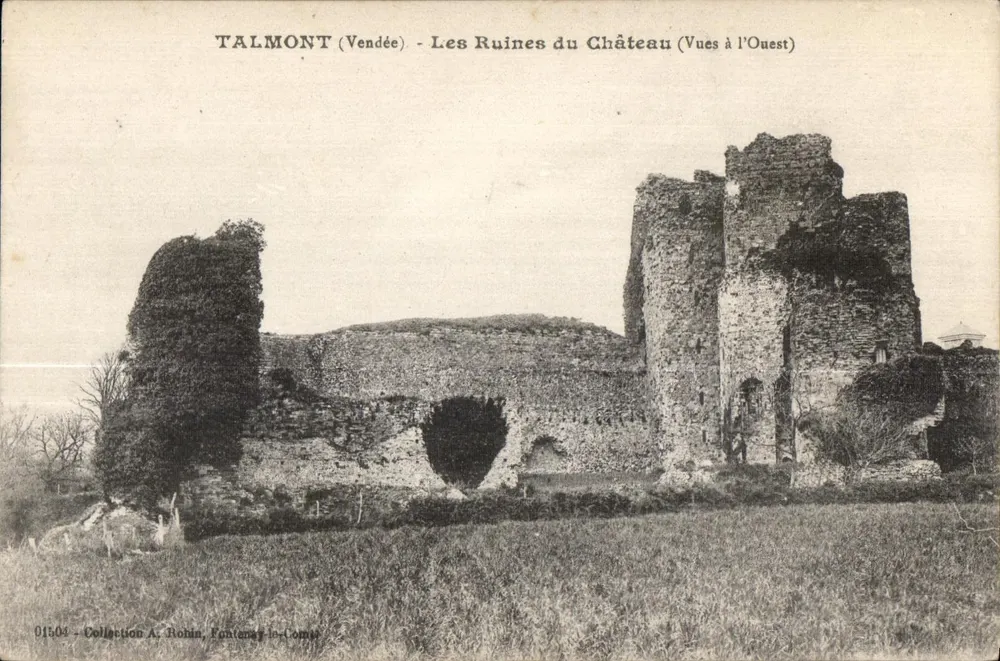 Talmont (Vendée) — Ansicht der Ruinen des Schlosses (Ansichten nach Westen) — Sammlung A. Rohin, Fontenay-le-Comp - Vorderseite