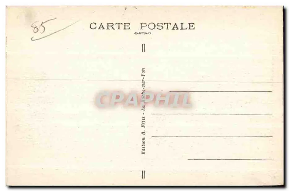 Talmont (Vendée) — A Igreja — Edição R. Fétis - La Fiche-sur-Yon - Verso