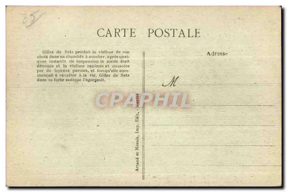 Tiffauges (Vendée) — Schloss des Blauen Bart — Verlag Artaud et Nozais, Nr. 14 - Rückseite