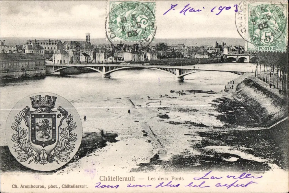 Châtellerault — Die beiden Brücken — Ch. Arambourou, phot., Châtellerault - Vorderseite