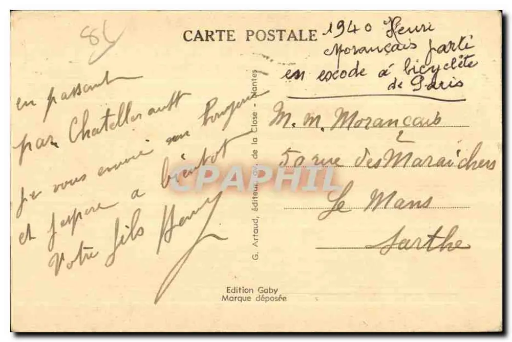 Châtellerault — Le Pont Henri-IV et les Tours, qui marquaient autrefois l'Entrée de Châtellerault — Édition Gaby - Verso