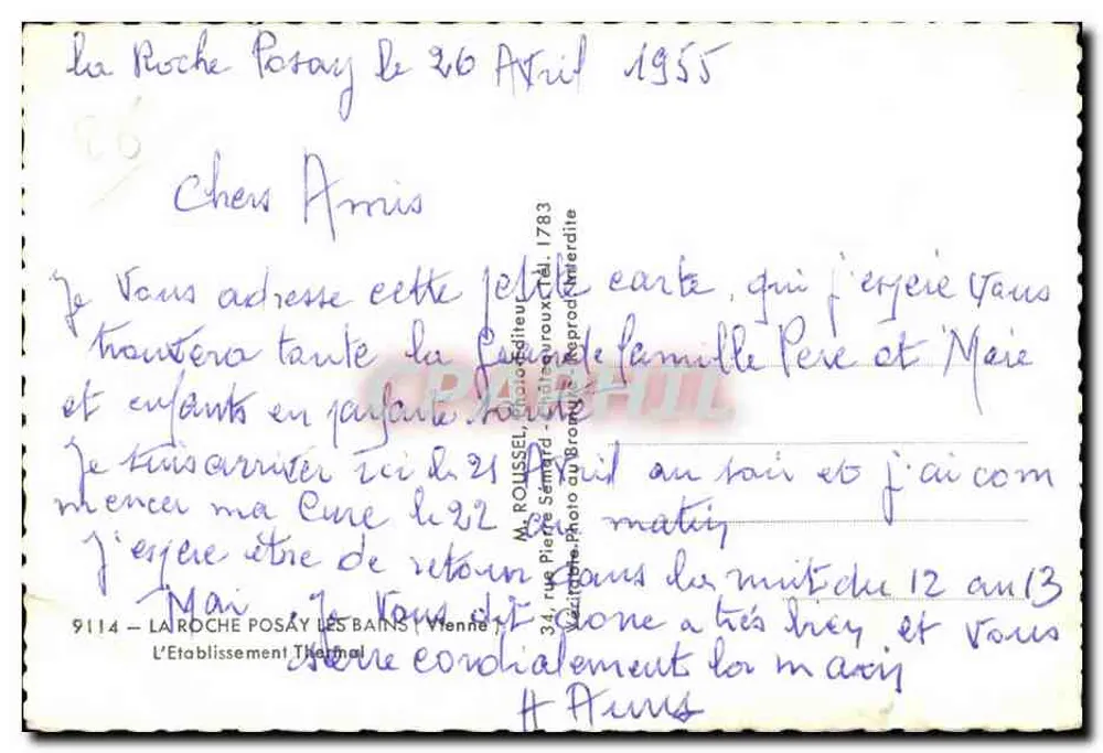 La Roche Posay — Das Thermalbad — Verlag Roussel, 9114 La Roche Posay (Isère) - Rückseite