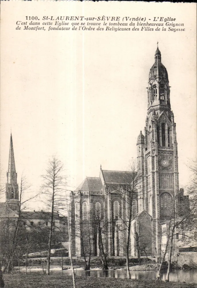 St-Laurent-sur-Sèvre (Vendée) — A Igreja — fototipo Rehly-Roupin - Frente