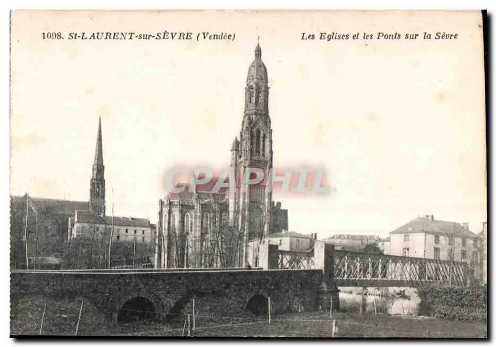 St-Laurent-sur-Sèvre (Vendée) — Die Kirchen und Brücken über die Sèvre — Photo Pie Jelily-Poupie Mortagne - Vorderseite