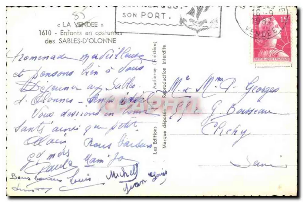 Kinder in Kostümen — Sables-d'Olonne — Les Éditions Jean - Rückseite
