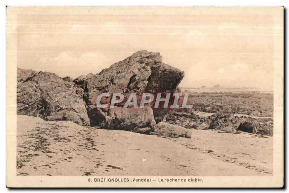 Brétignolles (Vendée) — O rochedo do diabo — Phototype Jehly Roupin - Mortagne - Frente