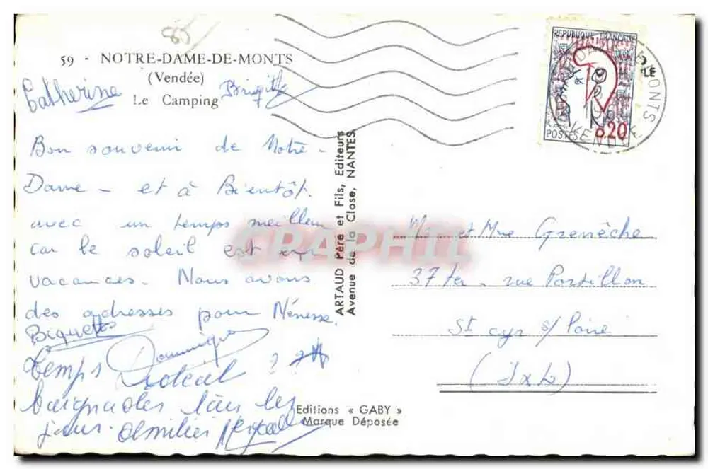 Camping dans les pins — Notre-Dame-de-Monts (Vendée) — Éditions Gaby - Verso