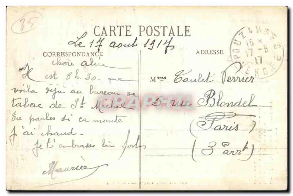 La Tour de St-Michel-Mont-Mercure — Fontenay-le-Comte, Vendée — Sammlung A. Robla, n° 01598 - Rückseite